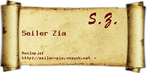Seiler Zia névjegykártya